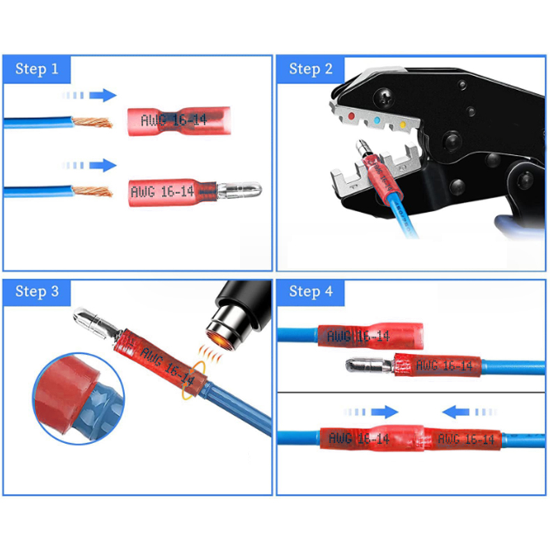 AMPIRE Kabelverbindungs-Set 192-teilig, inklusive Crimpzange