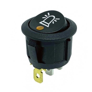 Warnlicht-Schalter, 1xE/A, orange/gelbe LED (12-24 Volt DC)