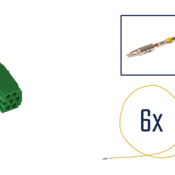 Reparatursatz Stecker 6 polig für MINI ISO Steckergehäuse grün