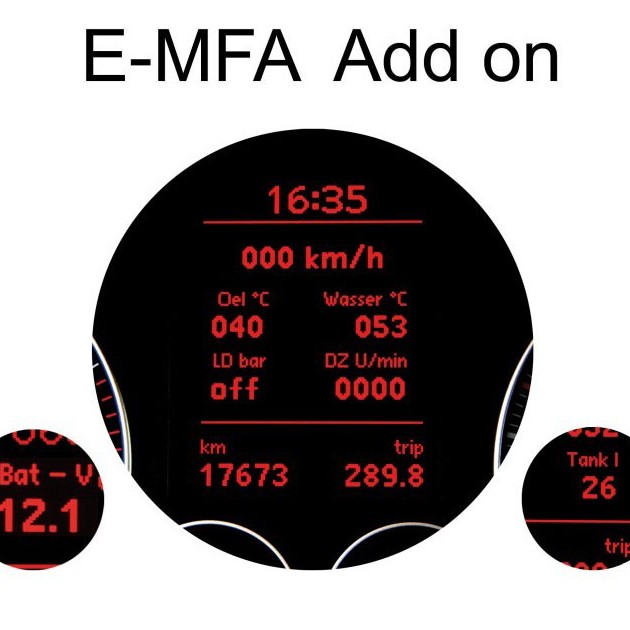 KUFATEC E-MFA Anzeige von Ladedruck, Öltemperatur uvm. im Tacho
