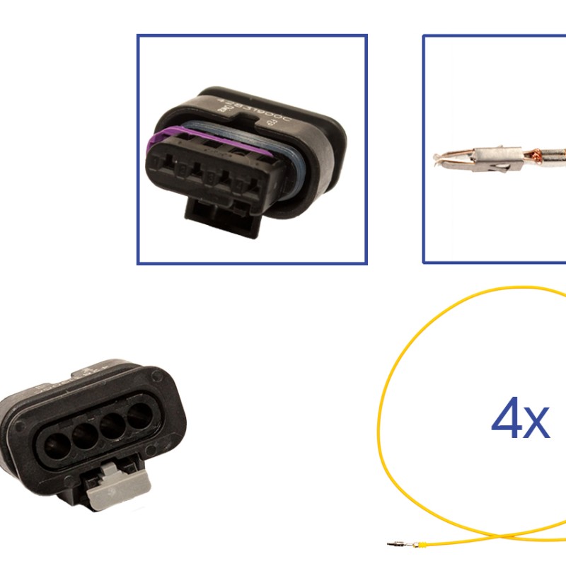 Reparatursatz Stecker 4 polig 4B0 973 712A Steckergehäuse für VW Audi Seat Skoda