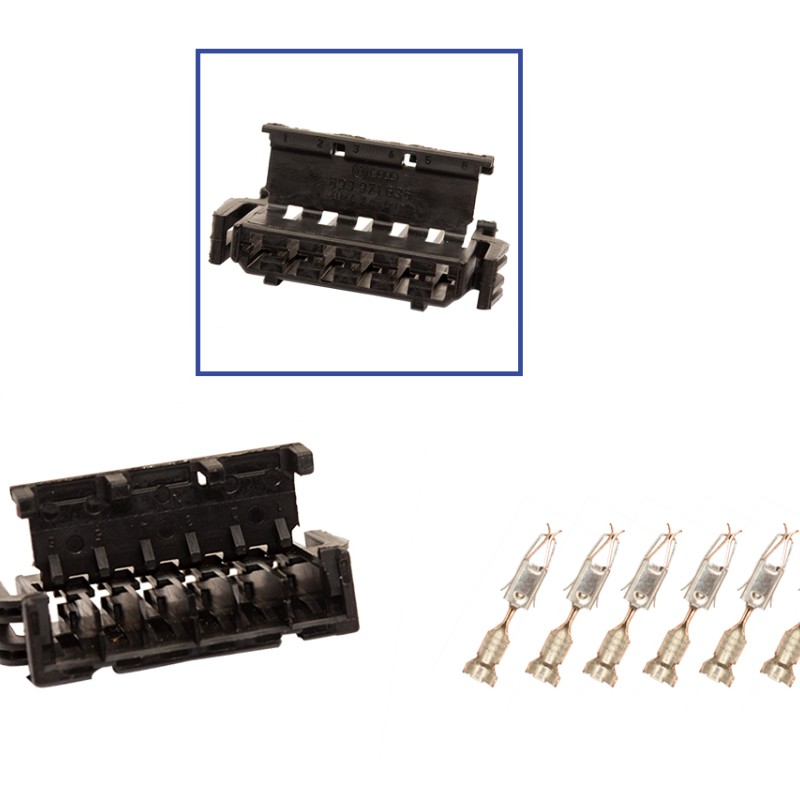 Reparatursatz Stecker 6 polig 893 971 636 Steckergehäuse für VW Audi Seat Skoda