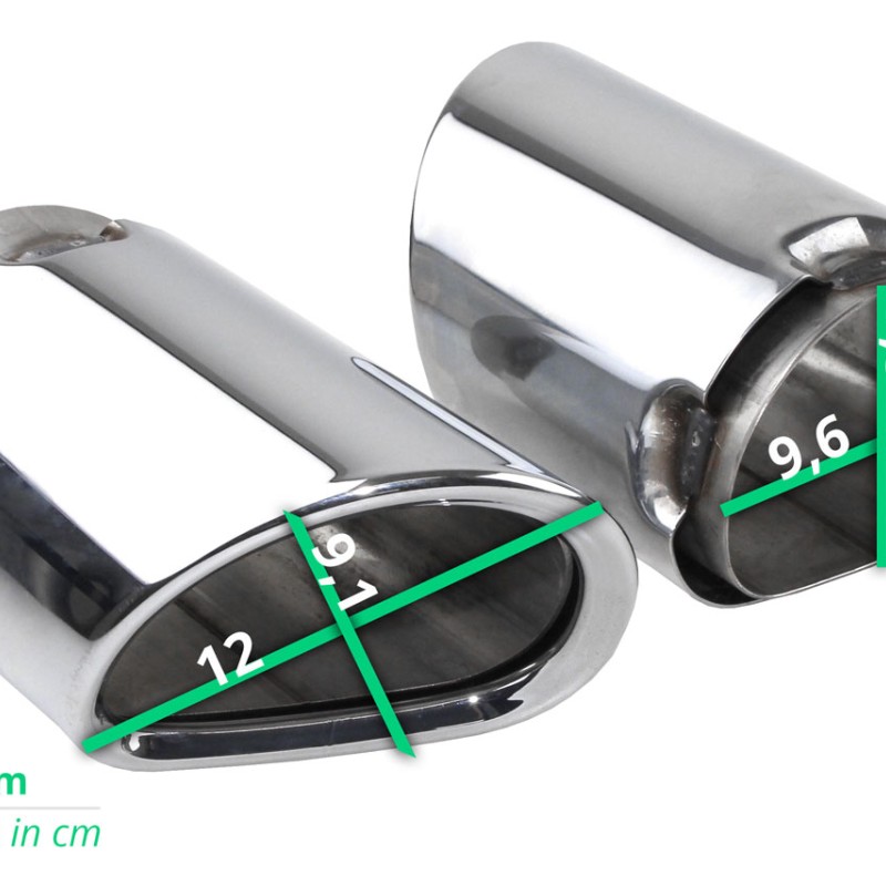 1 Satz universale Blenden für Abgasendrohre chrom