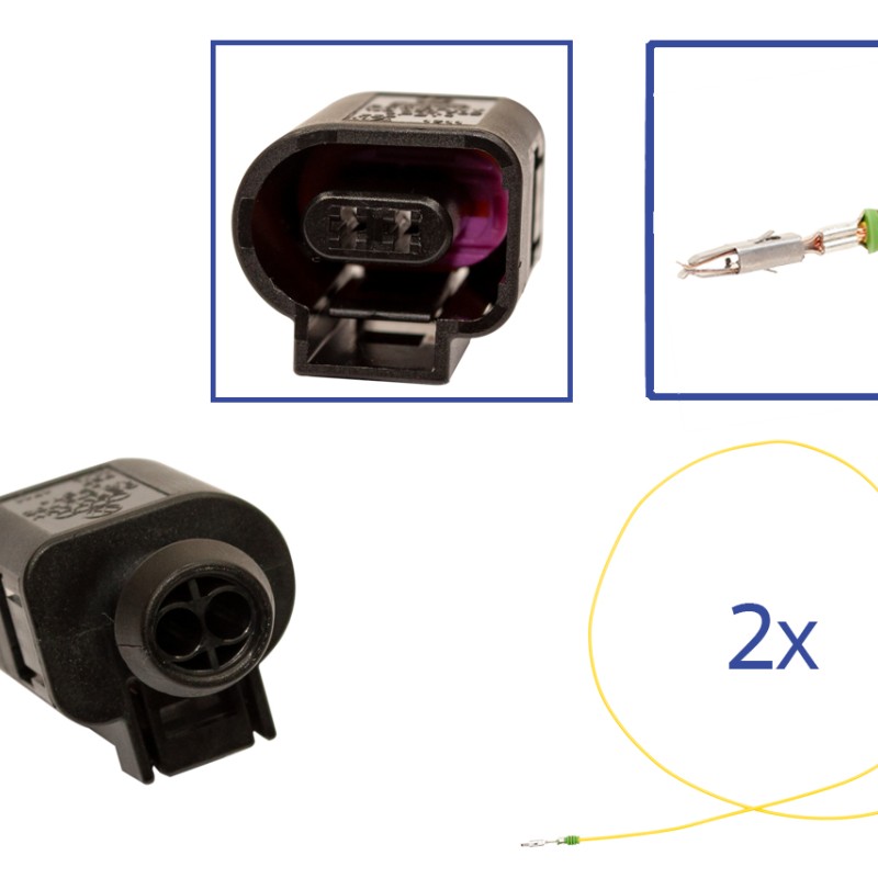 Reparatursatz Stecker 2 polig 1J0 973 702 Steckergehäuse für VW Audi Seat Skoda