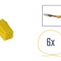 Reparatursatz Stecker 6 polig für MINI ISO Steckergehäuse gelb