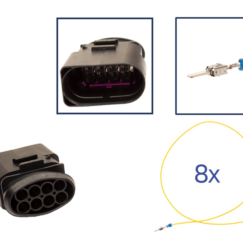 Reparatursatz Stecker 8 polig 8D0 973 834 Steckergehäuse für VW Audi Seat Skoda