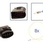 Reparatursatz Stecker 8 polig 8D0 973 834 Steckergehäuse für VW Audi Seat Skoda