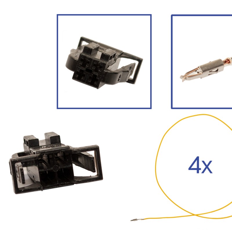 Reparatursatz Stecker 4 polig 3B0 972 722 Steckergehäuse für VW Audi Seat Skoda