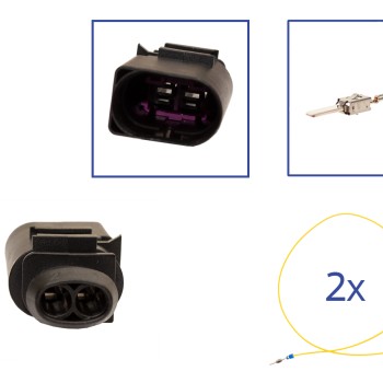 Reparatursatz Stecker 2 polig 8D0 973 822 Steckergehäuse für VW Audi Seat Skoda