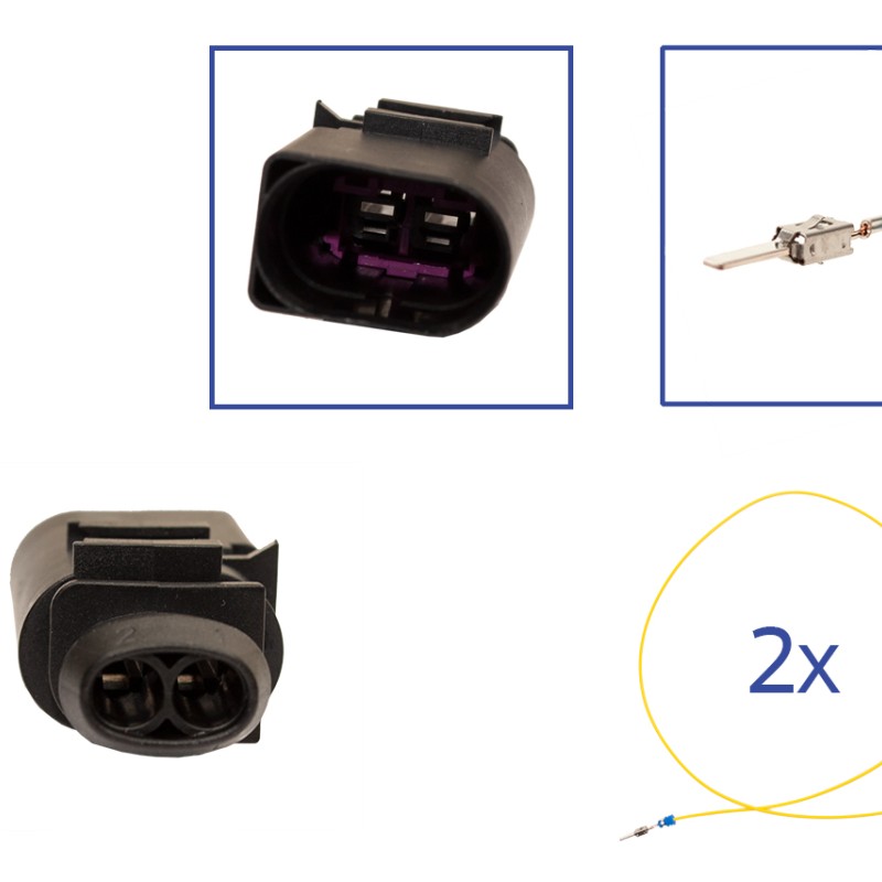 Reparatursatz Stecker 2 polig 8D0 973 822 Steckergehäuse für VW Audi Seat Skoda