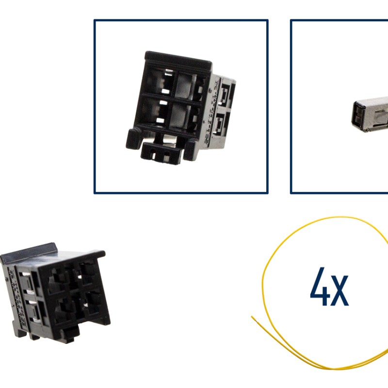 Reparatursatz Stecker 4 polig Steckergehäuse Hirschmann 4 MB A 220 545 3928