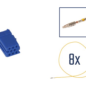Reparatursatz Stecker 8 polig für MINI ISO Steckergehäuse blau