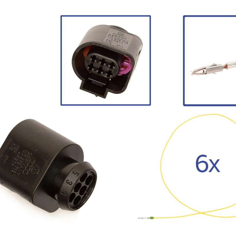 Reparatursatz Stecker 6 polig 1J0 973 713 Buchsengehäuse für VW Audi Seat Skoda