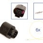 Reparatursatz Stecker 6 polig 1J0 973 713 Buchsengehäuse für VW Audi Seat Skoda