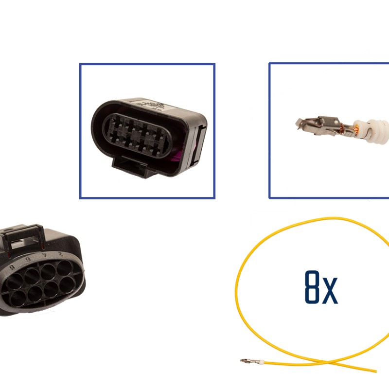 Reparatursatz Stecker 8 polig 8D0 973 734  Buchsengehäuse für VW Audi Seat Skoda