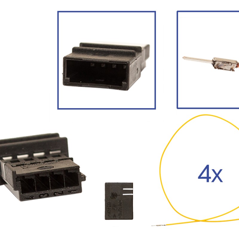 Reparatursatz Stecker 4 polig 8E0 972 643 Buchsengehäuse für VW Audi Seat Skoda