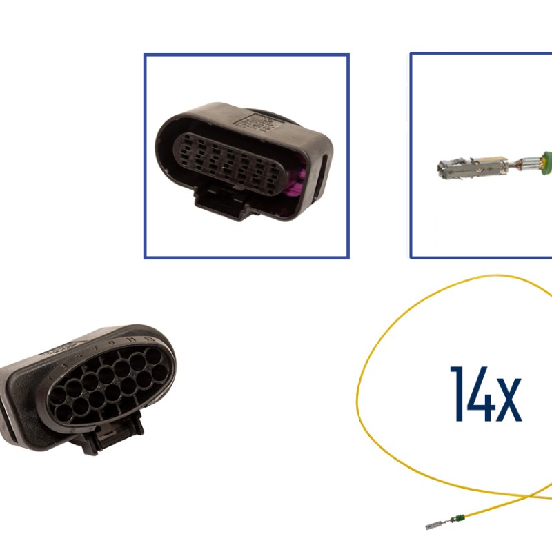 Reparatursatz Stecker 14 polig 4H0 973 717 Steckergehäuse für VW Audi Seat Skoda