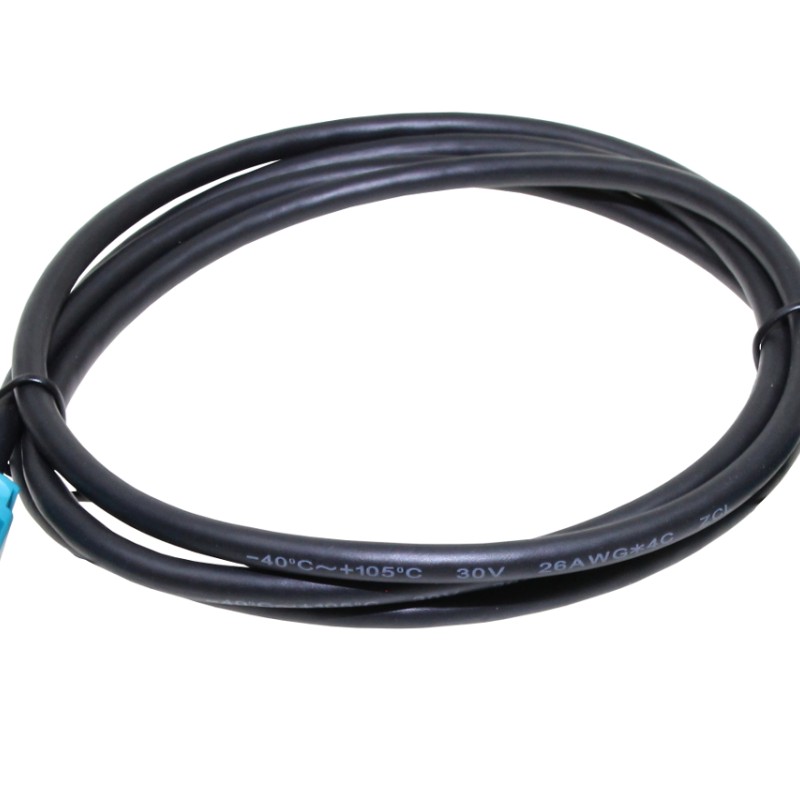 HSD-Verlängerung, wasserblau, gerader Stecker - gerade Buchse, 1,20m