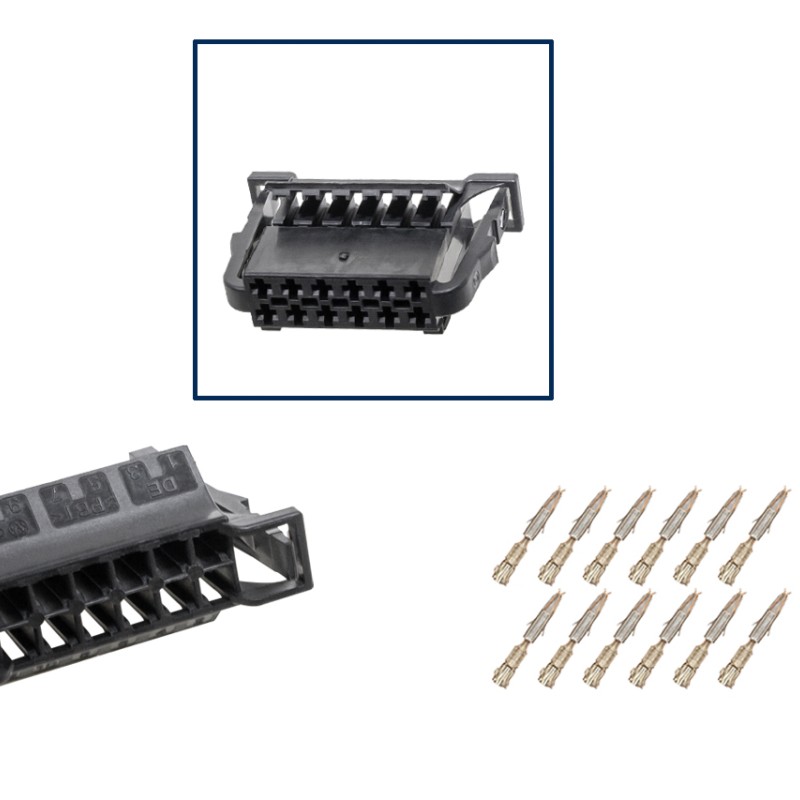Reparatursatz Stecker 12 polig Steckergehäuse VW 3B0 972 726 / 6Q0 972 726 für VW Audi Seat Skoda