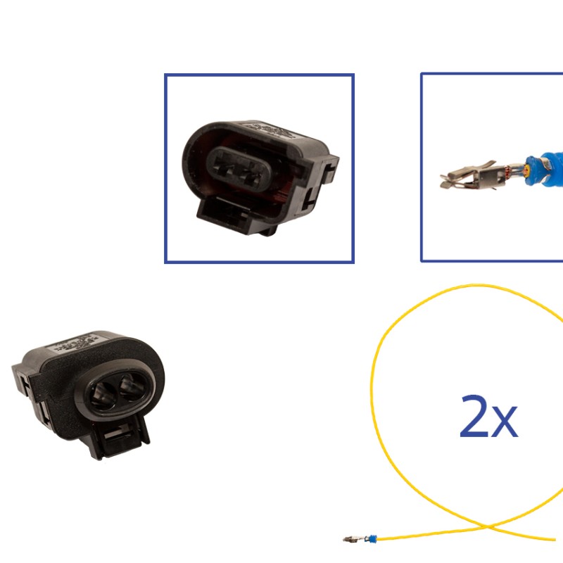 Reparatursatz Stecker 2 polig 1J0 973 722 A Steckergehäuse für VW Audi Seat Skoda