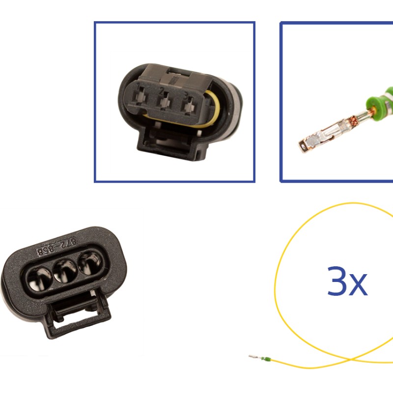 Reparatursatz Stecker 3 polig 3C0 973 203 MLK Kupplung ELA für VW Audi Seat Skoda