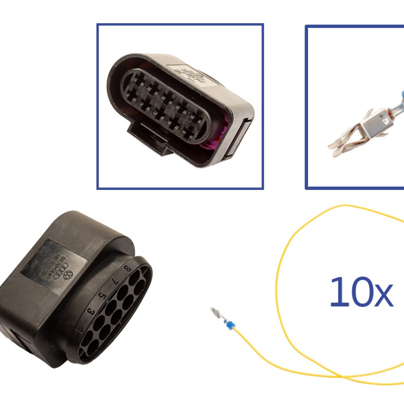Reparatursatz Stecker 10 polig 1J0 973 735 Buchsengehäuse für VW Audi Seat Skoda
