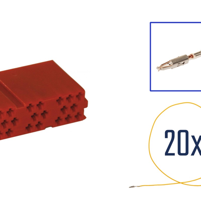 Reparatursatz Stecker 20 polig MINI ISO Steckergehäuse kompakt