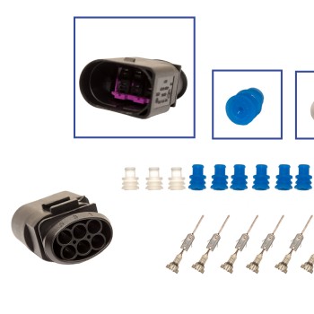 Reparatursatz Stecker 6 polig 1J0 973 833 Flachkontaktgehäuse für VW Audi Seat Skoda