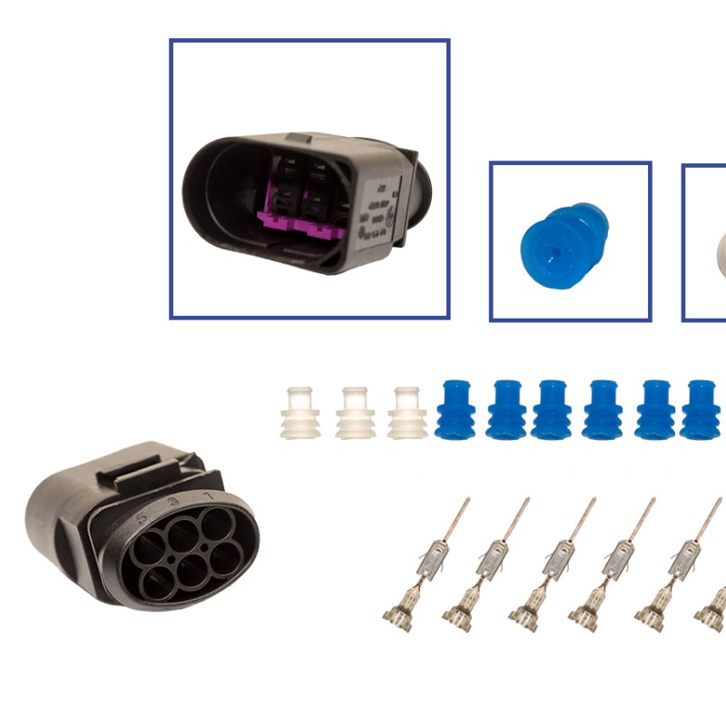 Reparatursatz Stecker 6 polig 1J0 973 833 Flachkontaktgehäuse für VW Audi Seat Skoda