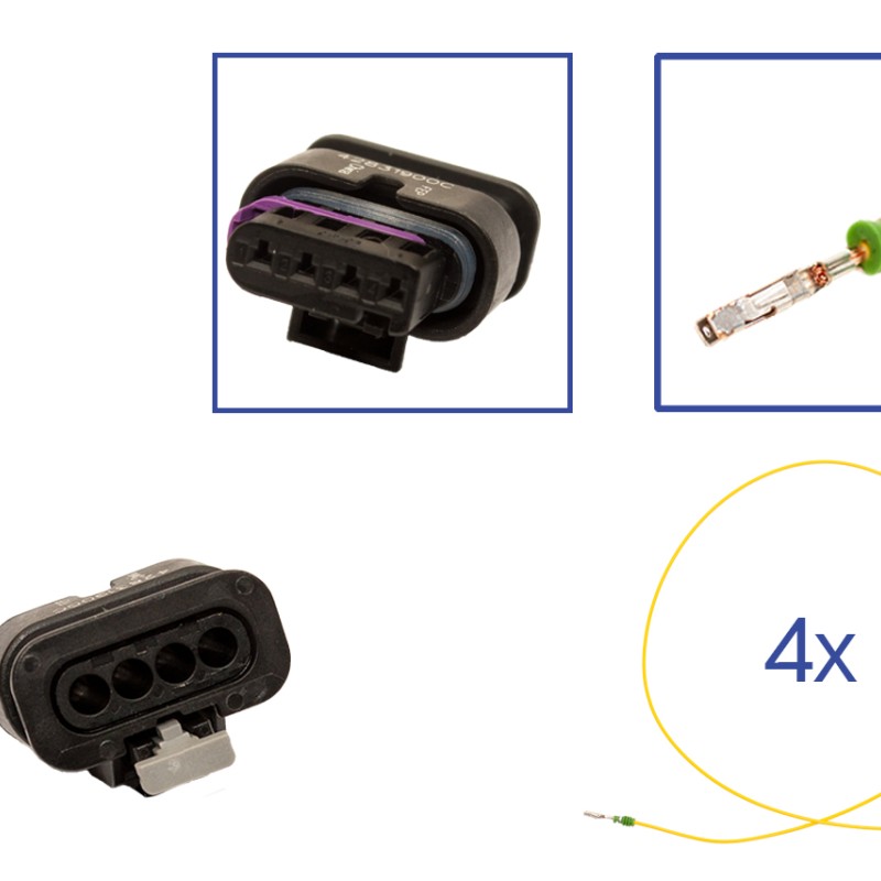 Reparatursatz Stecker 4 polig 4F0 973 704 Buchsengehäuse für VW Audi Seat Skoda